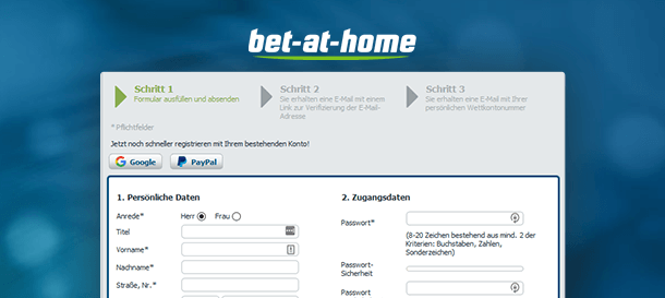 Bet-at-Home Registrierung 