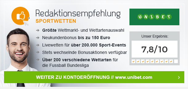 Radaktionsempfehung Unibet 7,8