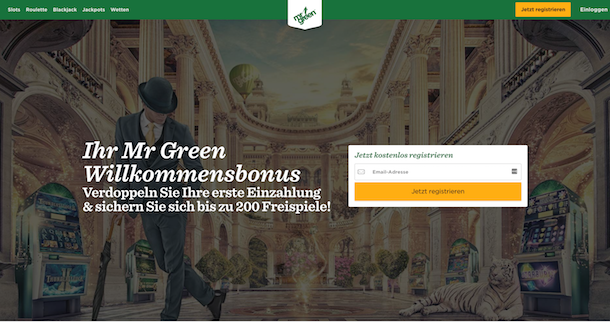 Mr Green Webseite