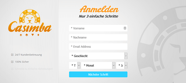 Casimba Casino Registrierung
