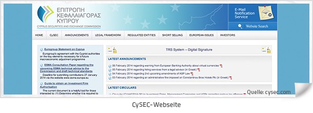 Zysec Webseite 