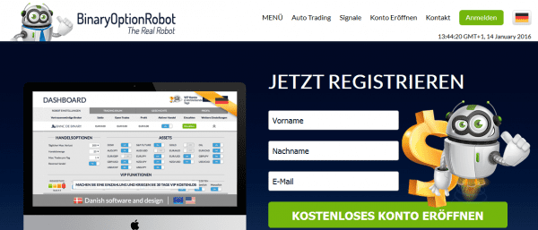 Konto eröffnen bei Binary Option Robot