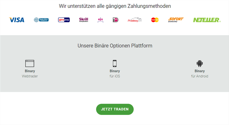Trader können verschiedene Zahlungswege nutzen