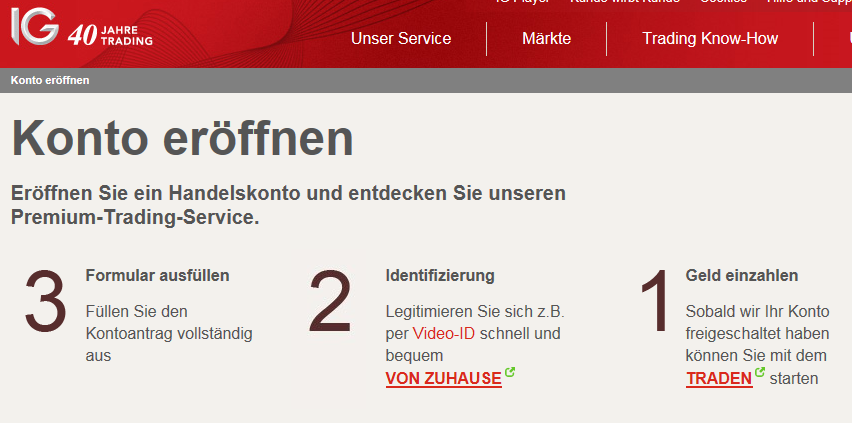 Leichte Kontoeröffnung bei IG in drei Schritten