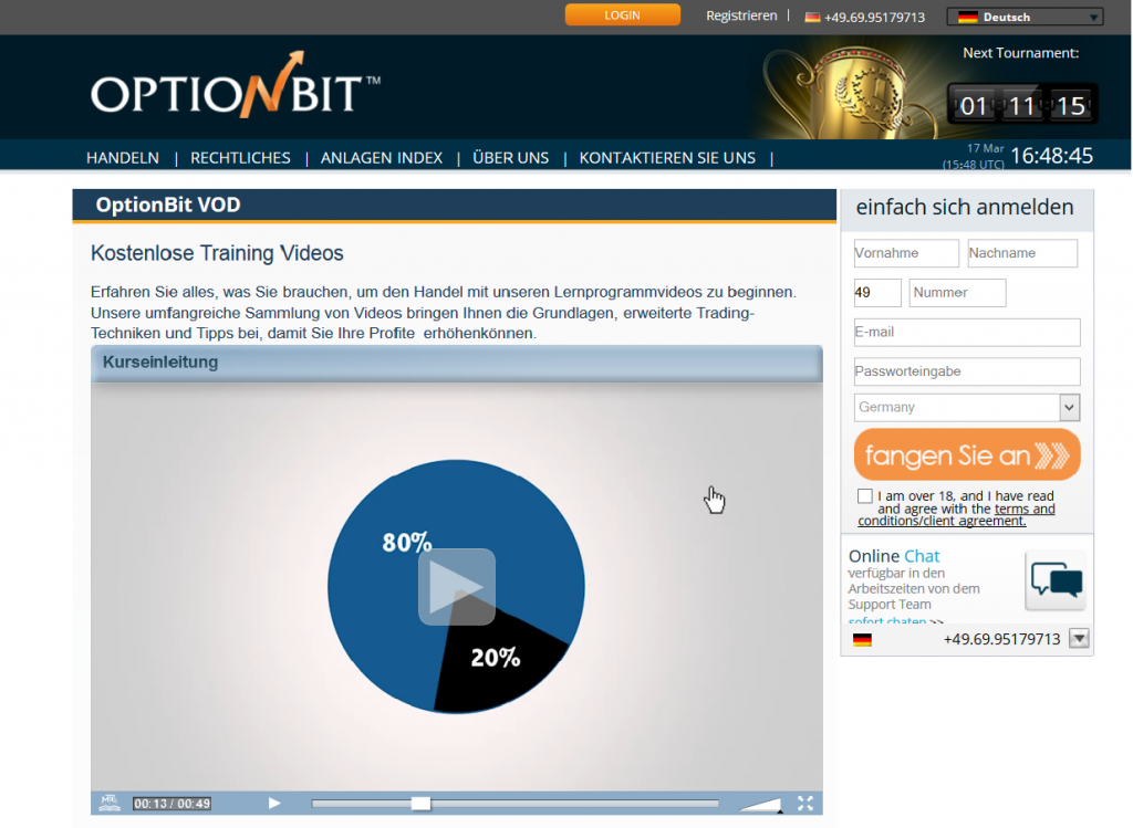 Zum Bildungsangebot von OptionBit gehören informative Videokurse