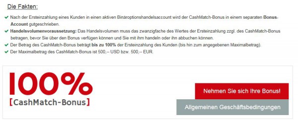 CashMatch-Bonus auf einen Blick