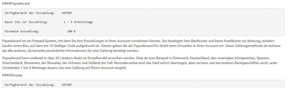 Paysafecard bei BDSwiss akzeptiert.