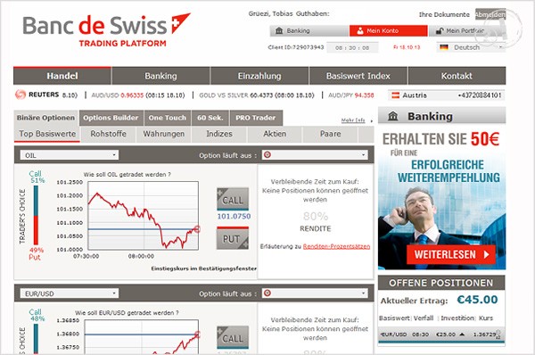 Banc de Swiss Handelsplattform