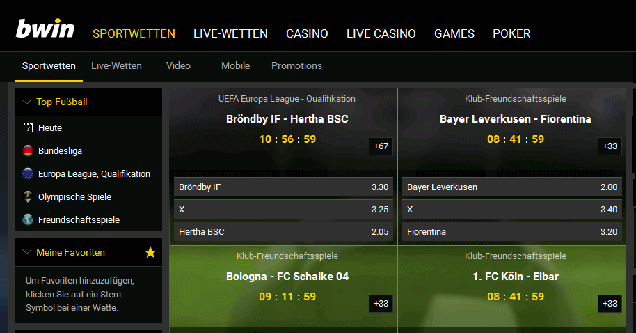 bwin Spiele Sport