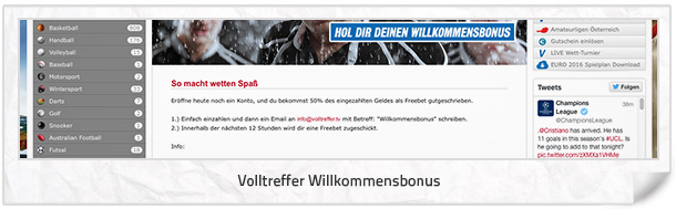 Attraktiver Volltreffer Neukunden Bonus